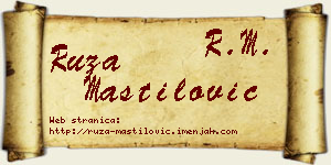 Ruža Mastilović vizit kartica